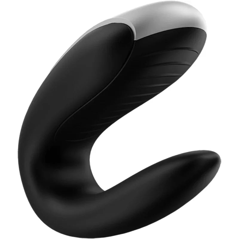 SATISFYER - DOUBLE FUN PARTNER VIBRATOR BLACK - Happytoys Sexshop: online sex shop for Feeling Happy & Easy 😊 - Discreet geleverd