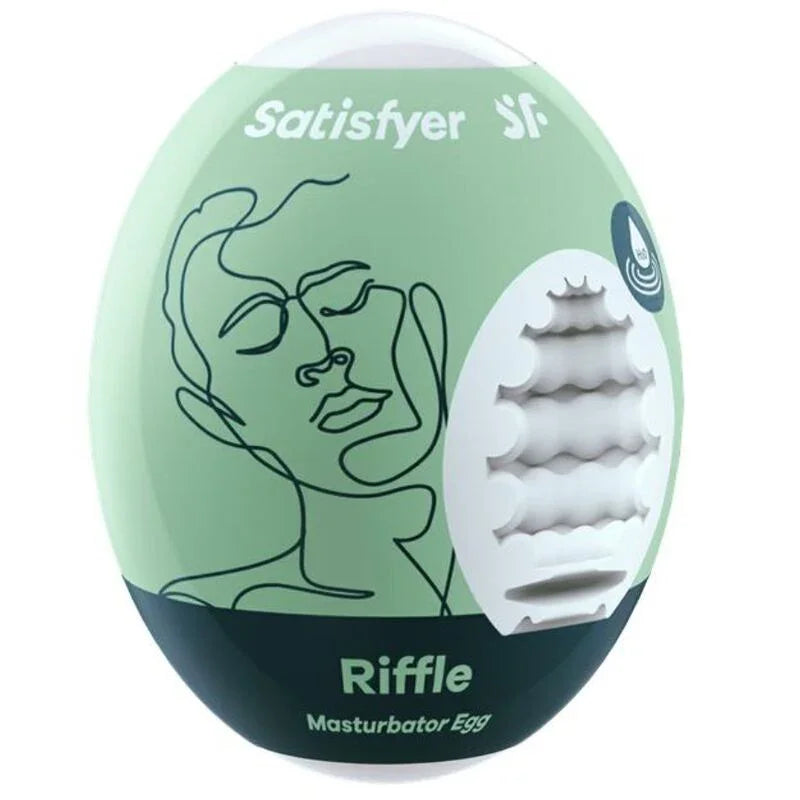 SATISFYER - RIFFLE MASTURBATOR EGG - Happytoys Sexshop: online sex shop for Feeling Happy & Easy 😊 - Discreet geleverd