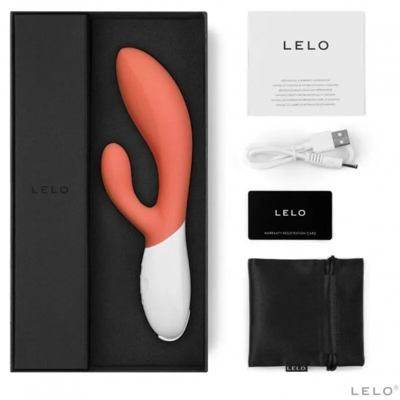 LELO - INA 3 LUXURY CORAL RABBIT VIBRATOR - Happytoys Sexshop: online sex shop for Feeling Happy & Easy 😊 - Discreet geleverd
