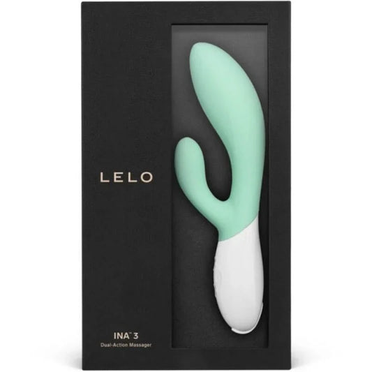 LELO - INA 3 GREEN RABBIT VIBRATOR LUXURY SEAWEED - Happytoys Sexshop: online sex shop for Feeling Happy & Easy 😊 - Discreet geleverd