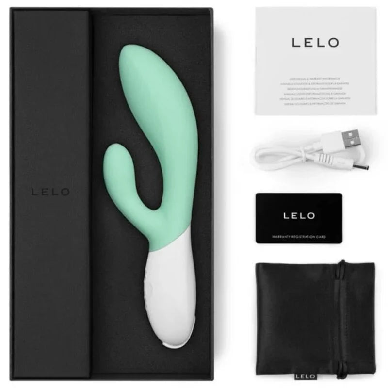 LELO - INA 3 GREEN RABBIT VIBRATOR LUXURY SEAWEED - Happytoys Sexshop: online sex shop for Feeling Happy & Easy 😊 - Discreet geleverd
