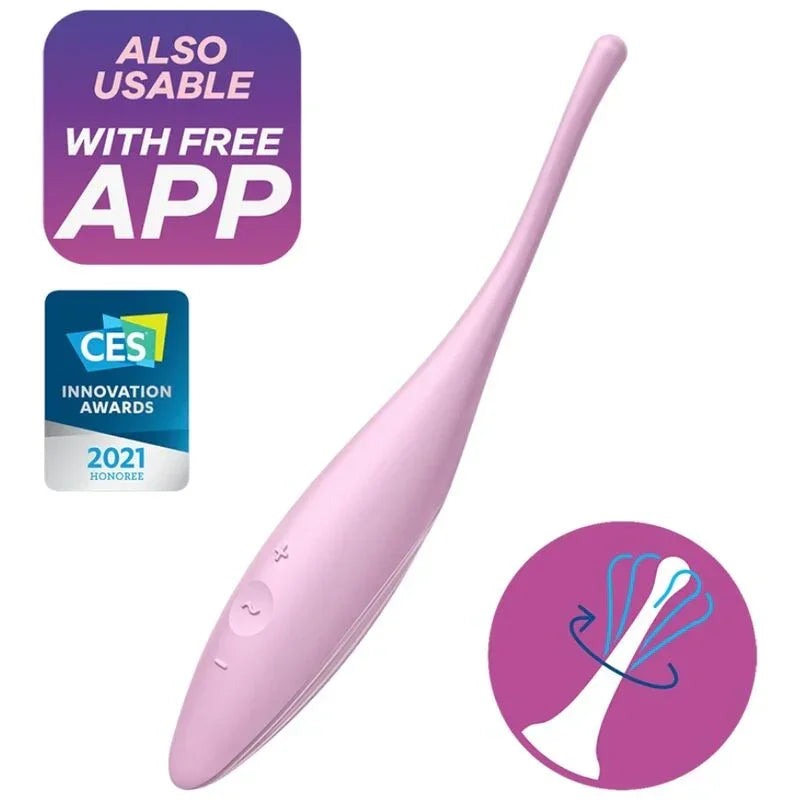 SATISFYER - TWIRLING JOY CLIT TIP VIBRATOR PINK - Happytoys Sexshop: online sex shop for Feeling Happy & Easy 😊 - Discreet geleverd