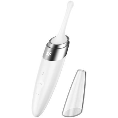 SATISFYER - TWIRLING DELIGHT CLIT TIP VIBRATOR WHITE - Happytoys Sexshop: online sex shop for Feeling Happy & Easy 😊 - Discreet geleverd