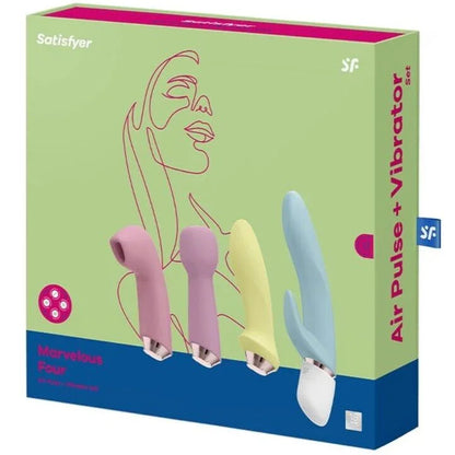 SATISFYER - MARVELOUS FOUR VIBRATOR & AIR PULSE SET - Happytoys Sexshop: online sex shop for Feeling Happy & Easy 😊 - Discreet geleverd