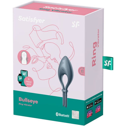 SATISFYER - BULLSEYE RING VIBRATOR APP GREY - Happytoys Sexshop: online sex shop for Feeling Happy & Easy 😊 - Discreet geleverd
