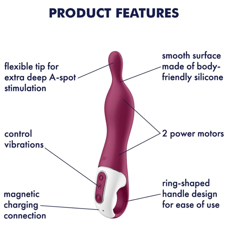 SATISFYER - AMAZING 1 ASPOT VIBRATOR BERRY - Happytoys Sexshop: online sex shop for Feeling Happy & Easy 😊 - Discreet geleverd