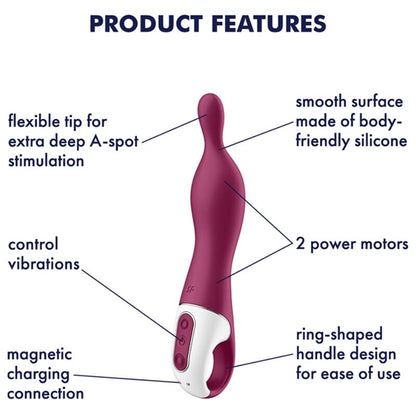 SATISFYER - AMAZING 1 ASPOT VIBRATOR BERRY - Happytoys Sexshop: online sex shop for Feeling Happy & Easy 😊 - Discreet geleverd