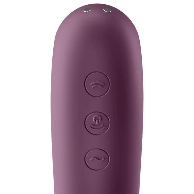 SATISFYER - DUAL KISS AIR PULSE VIBRATOR WINE RED - Happytoys Sexshop: online sex shop for Feeling Happy & Easy 😊 - Discreet geleverd