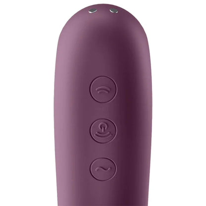 SATISFYER - DUAL KISS AIR PULSE VIBRATOR WINE RED - Happytoys Sexshop: online sex shop for Feeling Happy & Easy 😊 - Discreet geleverd