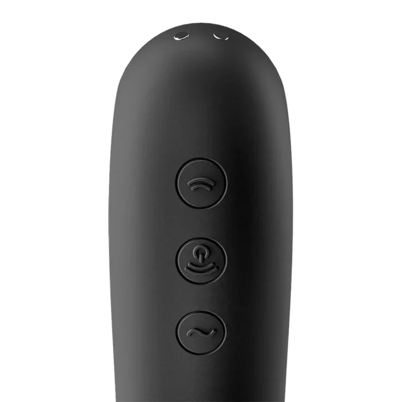 SATISFYER - DUAL KISS AIR PULSE VIBRATOR BLACK - Happytoys Sexshop: online sex shop for Feeling Happy & Easy 😊 - Discreet geleverd