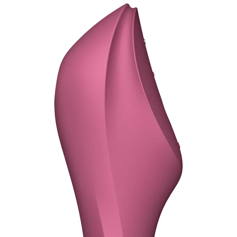 SATISFYER - CURVY TRINITY 3 AIR PULSE VIBRATOR RED - Happytoys Sexshop: online sex shop for Feeling Happy & Easy 😊 - Discreet geleverd