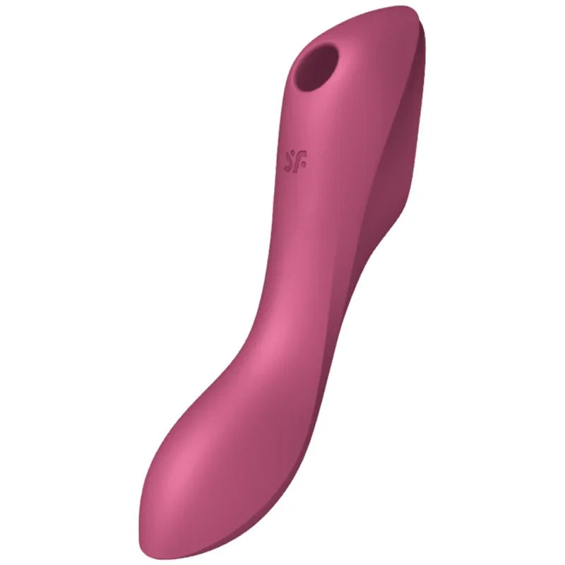 SATISFYER - CURVY TRINITY 3 AIR PULSE VIBRATOR RED - Happytoys Sexshop: online sex shop for Feeling Happy & Easy 😊 - Discreet geleverd