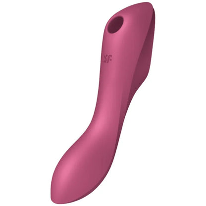 SATISFYER - CURVY TRINITY 3 AIR PULSE VIBRATOR RED - Happytoys Sexshop: online sex shop for Feeling Happy & Easy 😊 - Discreet geleverd