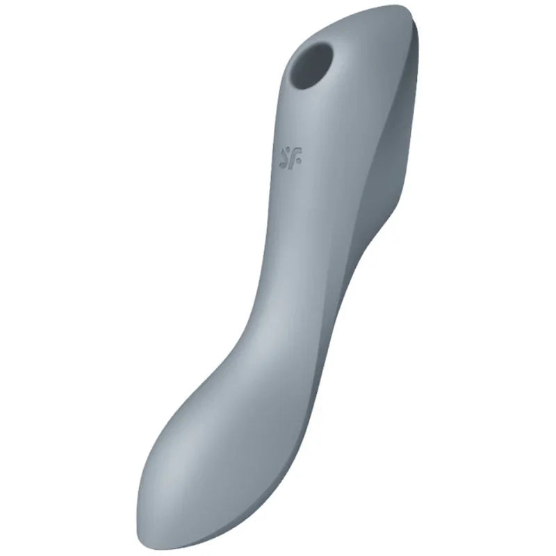 SATISFYER - CURVY TRINITY 3 AIR PULSE VIBRATOR GREY - Happytoys Sexshop: online sex shop for Feeling Happy & Easy 😊 - Discreet geleverd