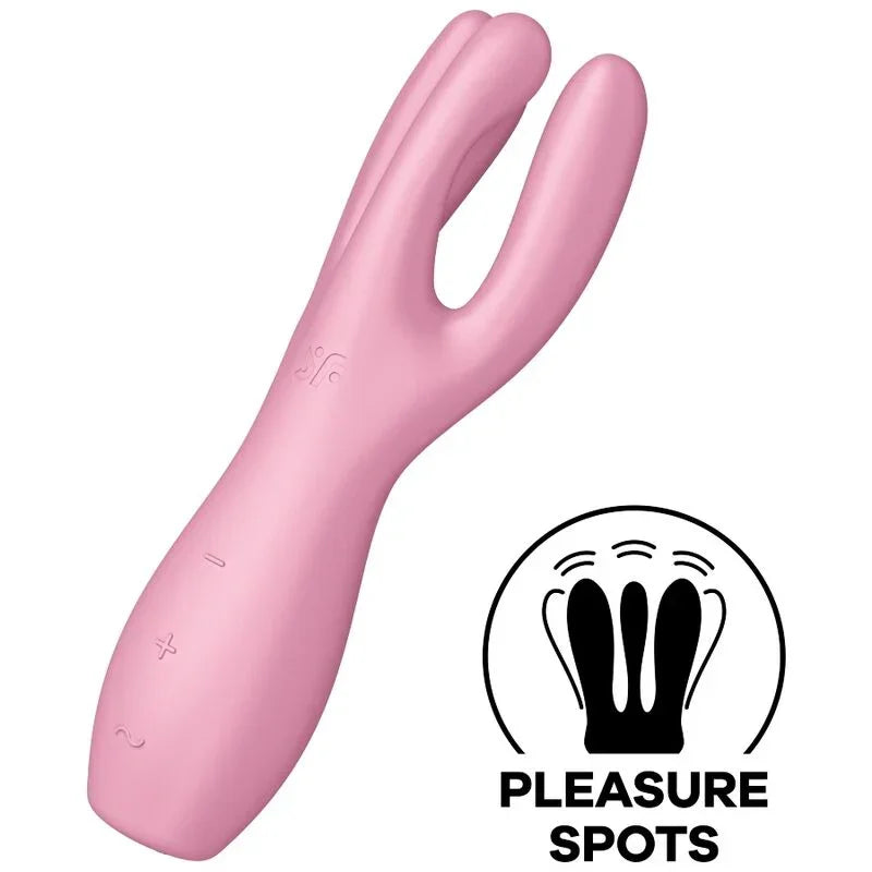 SATISFYER - THREESOME 3 VIBRATOR PINK - Happytoys Sexshop: online sex shop for Feeling Happy & Easy 😊 - Discreet geleverd