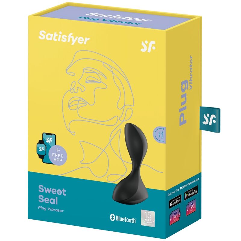 SATISFYER - SWEET SEAL VIBRATING PLUG APP BLACK - Happytoys Sexshop: online sex shop for Feeling Happy & Easy 😊 - Discreet geleverd