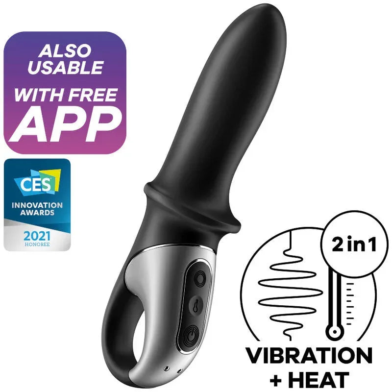 SATISFYER - HOT PASSION ANAL VIBRATOR APP BLACK - Happytoys Sexshop: online sex shop for Feeling Happy & Easy 😊 - Discreet geleverd