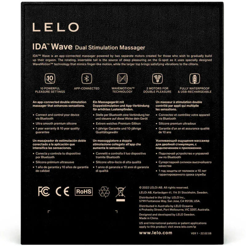 LELO - IDA WAVE COUPLES MASSAGER BLACK - Happytoys Sexshop: online sex shop for Feeling Happy & Easy 😊 - Discreet geleverd