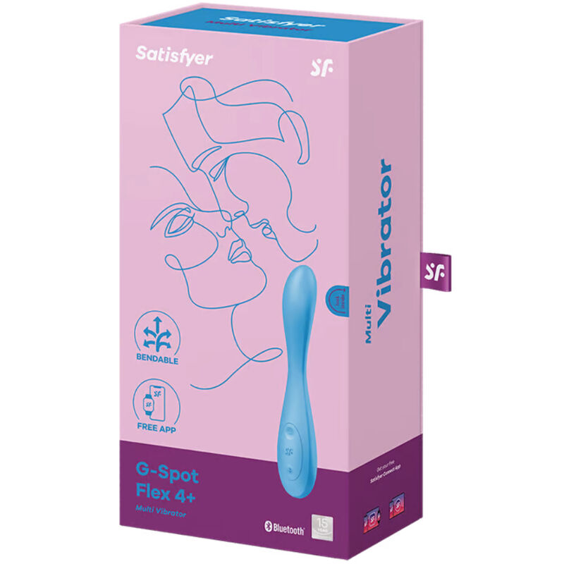 SATISFYER - G-SPOT FLEX 4+ MULTI VIBRATOR APP BLUE - Happytoys Sexshop: online sex shop for Feeling Happy & Easy 😊 - Discreet geleverd