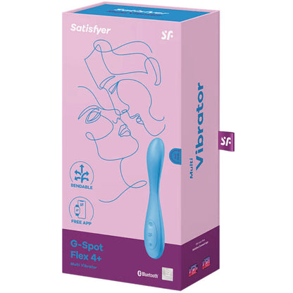 SATISFYER - G-SPOT FLEX 4+ MULTI VIBRATOR APP BLUE - Happytoys Sexshop: online sex shop for Feeling Happy & Easy 😊 - Discreet geleverd