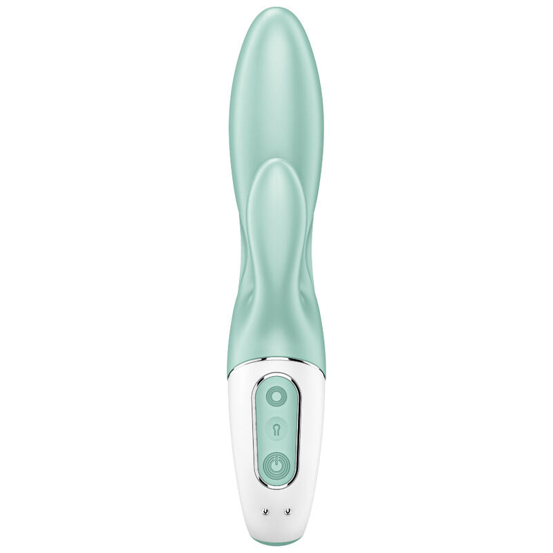SATISFYER - AIR PUMP BUNNY 5+ INFLATABLE RABBIT VIBRATOR APP GREEN - Happytoys Sexshop: online sex shop for Feeling Happy & Easy 😊 - Discreet geleverd