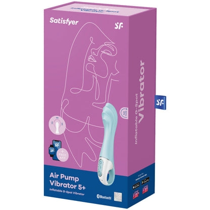 SATISFYER - AIR PUMP VIBRATOR 5+ INFLATABLE G-SPOT VIBRATOR APP BLUE - Happytoys Sexshop: online sex shop for Feeling Happy & Easy 😊 - Discreet geleverd