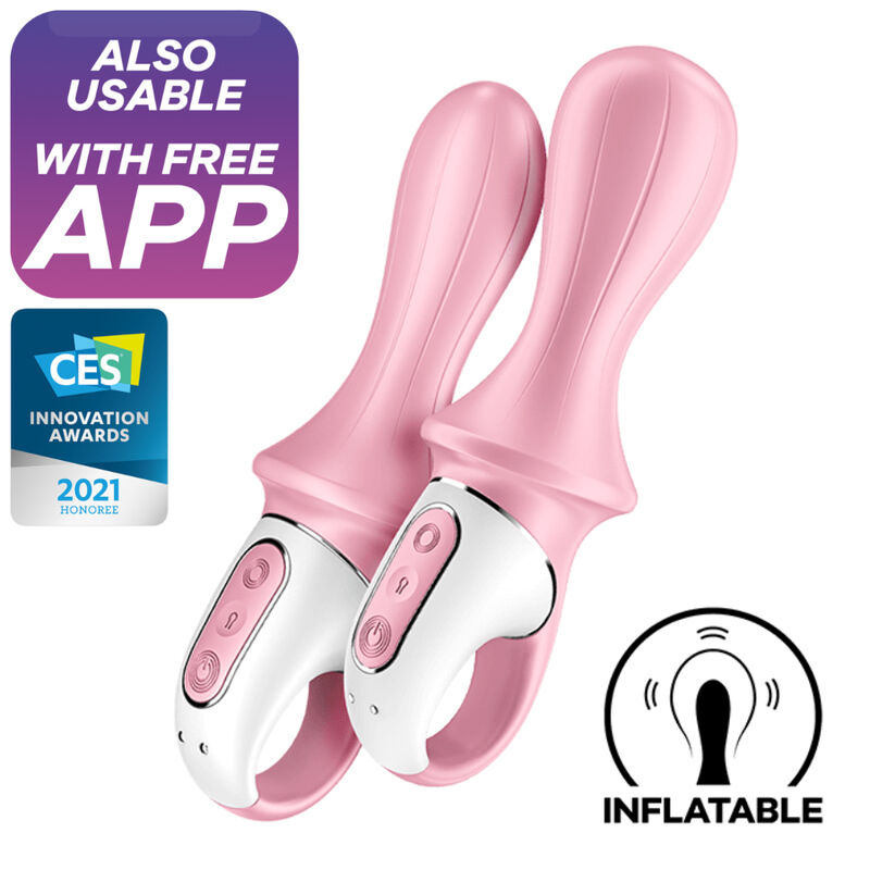 SATISFYER - AIR PUMP BOOTY 5+ INFLATABLE ANAL VIBRATOR PINK - Happytoys Sexshop: online sex shop for Feeling Happy & Easy 😊 - Discreet geleverd