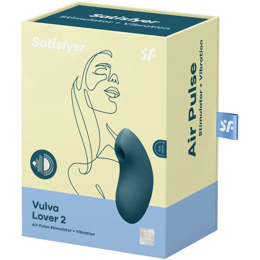 SATISFYER - VULVA LOVER 2 AIR PULSE STIMULATOR & VIBRATOR BLUE - Happytoys Sexshop: online sex shop for Feeling Happy & Easy 😊 - Discreet geleverd