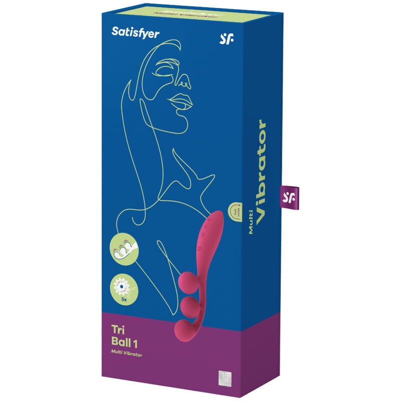 SATISFYER - TRI BALL 1 MULTI VIBRATOR RED - Happytoys Sexshop: online sex shop for Feeling Happy & Easy 😊 - Discreet geleverd