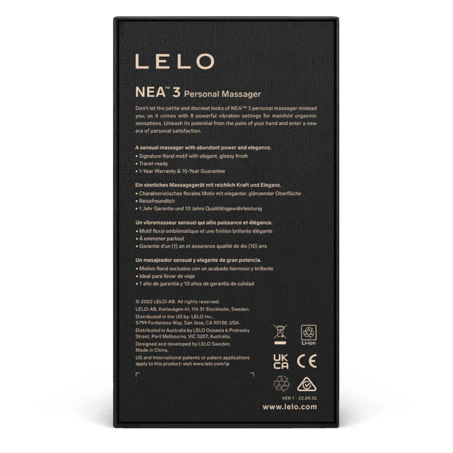 LELO - NEA 3 PERSONAL MASSAGER BLACK - Happytoys Sexshop: online sex shop for Feeling Happy & Easy 😊 - Discreet geleverd