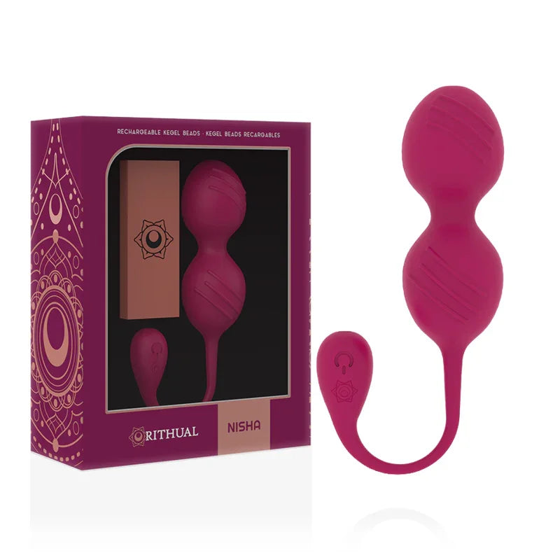 RITHUAL - NISHA RECHARGEABLE VIBRATING KEGEL BALLS ORCHID - Happytoys Sexshop: online sex shop for Feeling Happy & Easy 😊 - Discreet geleverd