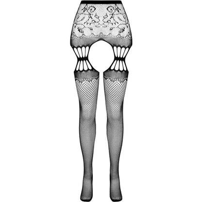 PASSION - S027 BLACK TIGHTS WITH GARTER ONE SIZE - Happytoys Sexshop: online sex shop for Feeling Happy & Easy 😊 - Discreet geleverd