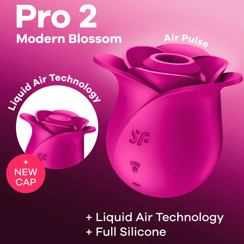 SATISFYER - AIR PULSE PRO 2 MODERN BLOSSOM VIBRATOR - Happytoys Sexshop: online sex shop for Feeling Happy & Easy 😊 - Discreet geleverd