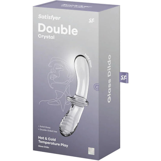 SATISFYER - DOUBLE CRYSTAL DILDO TRANSPARENT - Happytoys Sexshop: online sex shop for Feeling Happy & Easy 😊 - Discreet geleverd