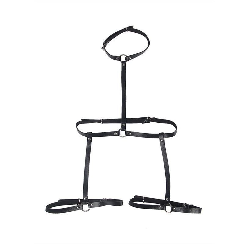 SUBBLIME - LEATHER BODY HARNESS BLACK ONE SIZE - Happytoys Sexshop: online sex shop for Feeling Happy & Easy 😊 - Discreet geleverd
