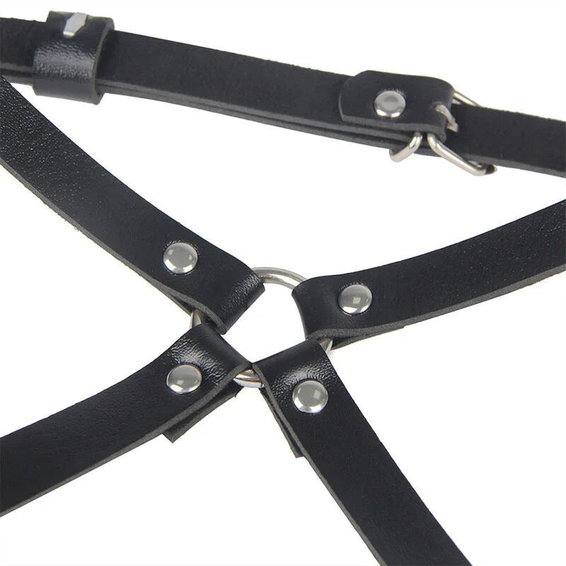 SUBBLIME - LEATHER WAIST AND LEG HARNESS BLACK ONE SIZE - Happytoys Sexshop: online sex shop for Feeling Happy & Easy 😊 - Discreet geleverd