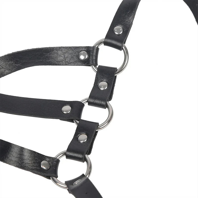 SUBBLIME - BODY HARNESS ADJUSTABLE STRAPS LEATHER BLACK ONE SIZE - Happytoys Sexshop: online sex shop for Feeling Happy & Easy 😊 - Discreet geleverd