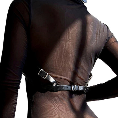 SUBBLIME - LEATHER CHEST HARNESS BLACK ONE SIZE - Happytoys Sexshop: online sex shop for Feeling Happy & Easy 😊 - Discreet geleverd