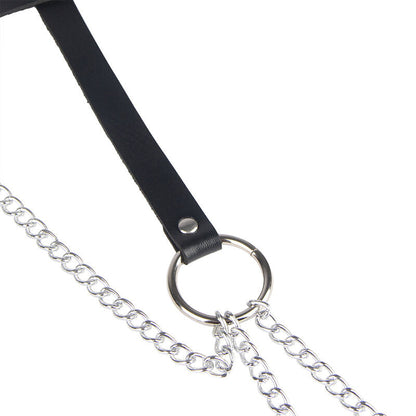 SUBBLIME - LEATHER RING CHAINBELT BLACK ONE SIZE - Happytoys Sexshop: online sex shop for Feeling Happy & Easy 😊 - Discreet geleverd