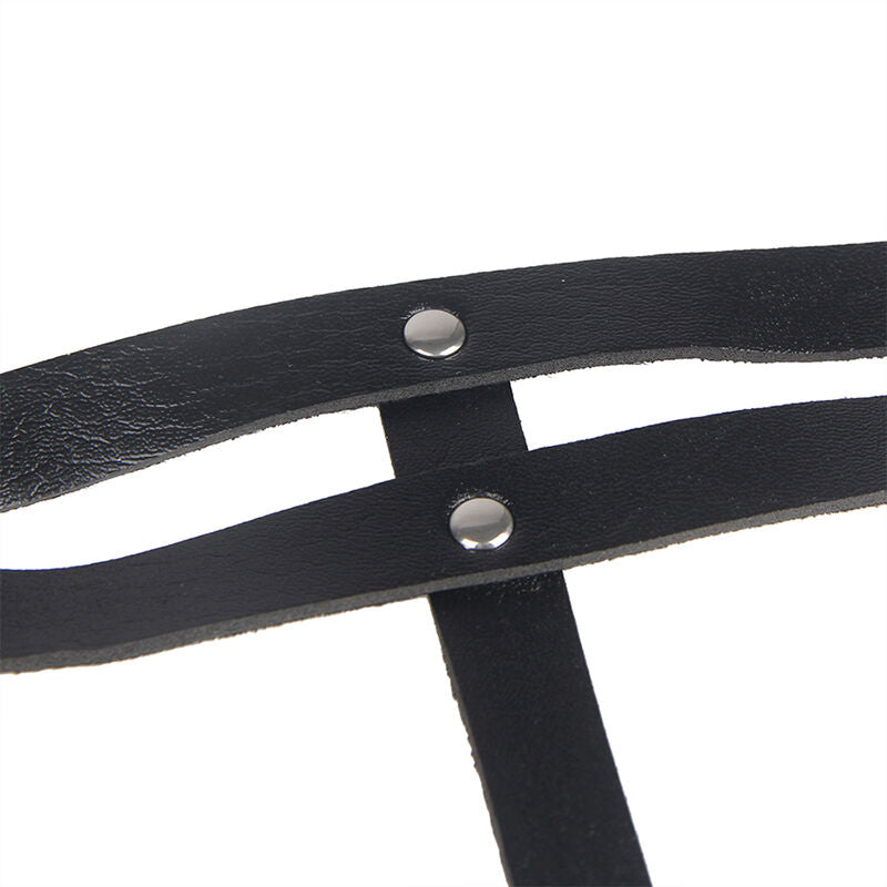 SUBBLIME - LEATHER RING CHAINBELT BLACK ONE SIZE - Happytoys Sexshop: online sex shop for Feeling Happy & Easy 😊 - Discreet geleverd