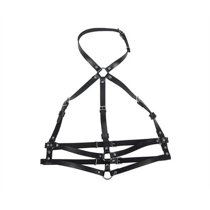 SUBBLIME - LEATHER RING CHEST HARNESS BLACK ONE SIZE - Happytoys Sexshop: online sex shop for Feeling Happy & Easy 😊 - Discreet geleverd