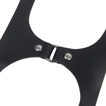 SUBBLIME - FULL BODY HARNESS WITH LEATHER BUCKLES BLACK ONE SIZE - Happytoys Sexshop: online sex shop for Feeling Happy & Easy 😊 - Discreet geleverd