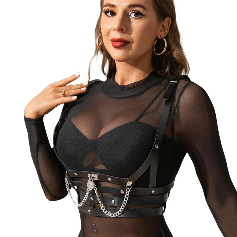 SUBBLIME - CORSET HARNESS WITH CHAINDETAIL ONE SIZE - Happytoys Sexshop: online sex shop for Feeling Happy & Easy 😊 - Discreet geleverd