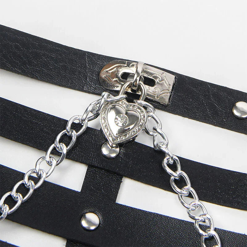 SUBBLIME - CORSET HARNESS WITH CHAINDETAIL ONE SIZE - Happytoys Sexshop: online sex shop for Feeling Happy & Easy 😊 - Discreet geleverd