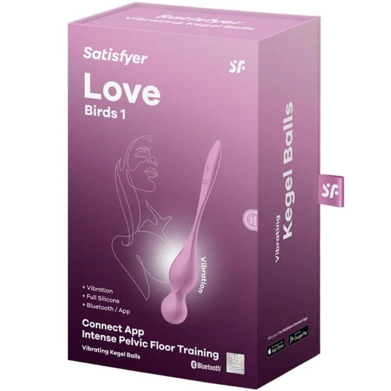 SATISFYER - LOVE BIRDS VIBRATING KEGEL BALLS PINK - Happytoys Sexshop: online sex shop for Feeling Happy & Easy 😊 - Discreet geleverd