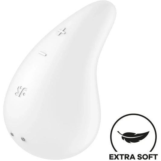 SATISFYER - DEW DROP VIBRATOR LAY-ON WHITE - Happytoys Sexshop: online sex shop for Feeling Happy & Easy 😊 - Discreet geleverd
