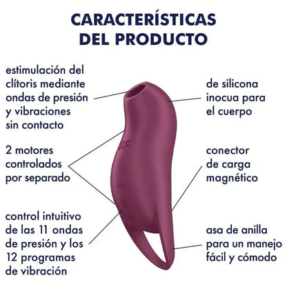 SATISFYER - POCKET PRO 1 CLITORIS STIMULATOR GARNET - Happytoys Sexshop: online sex shop for Feeling Happy & Easy 😊 - Discreet geleverd