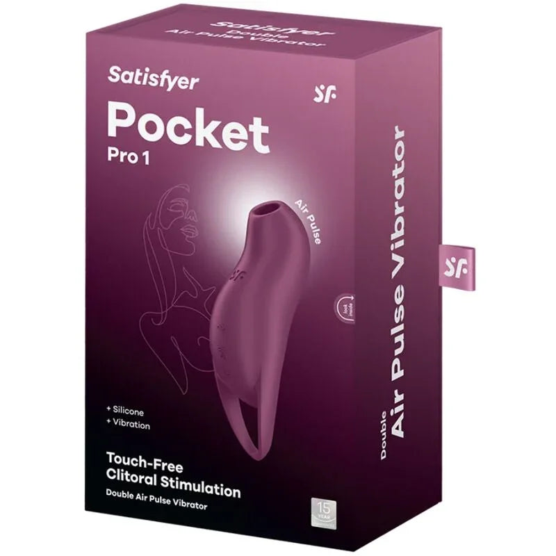 SATISFYER - POCKET PRO 1 CLITORIS STIMULATOR GARNET - Happytoys Sexshop: online sex shop for Feeling Happy & Easy 😊 - Discreet geleverd
