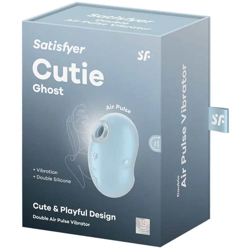 SATISFYER - CUTIE GHOST LAY-ON VIBRATOR LIGHT BLUE - Happytoys Sexshop: online sex shop for Feeling Happy & Easy 😊 - Discreet geleverd