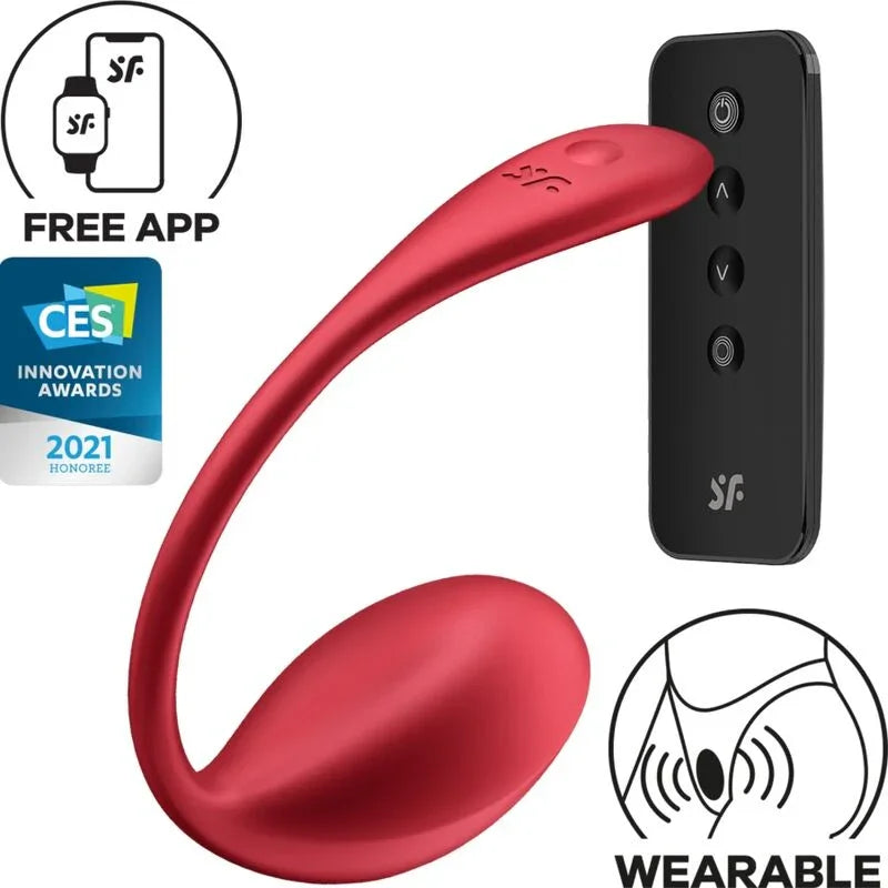 SATISFYER - SHINY PETAL G POINT REMOTE CONTROL STIMULATOR RED FREE APP - Happytoys Sexshop: online sex shop for Feeling Happy & Easy 😊 - Discreet geleverd